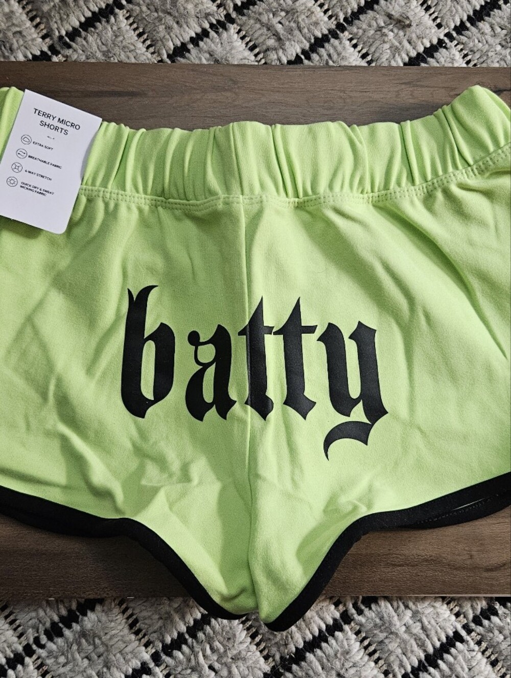 VICTORIA'S SECRET PINK Soft Modal Micro Shorts Batty Halloween SMALL MSRP $39.95
